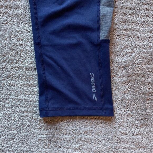 BROOKS Cropped Running/Performance Leggings Blue S - Picture 3 of 5